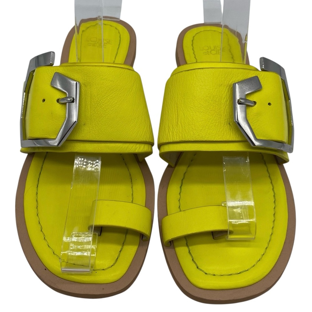 Louise et Cie Womens Shoes Altan Sandals Sz 7.5 Yellow Leather Flat Colorful - Picture 5 of 12